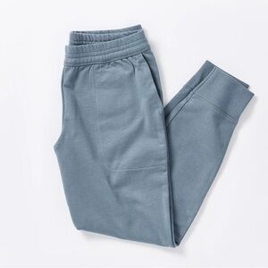 Coyuchi Men’s Dillon Organic French Terry Jogger in Aqua NWT